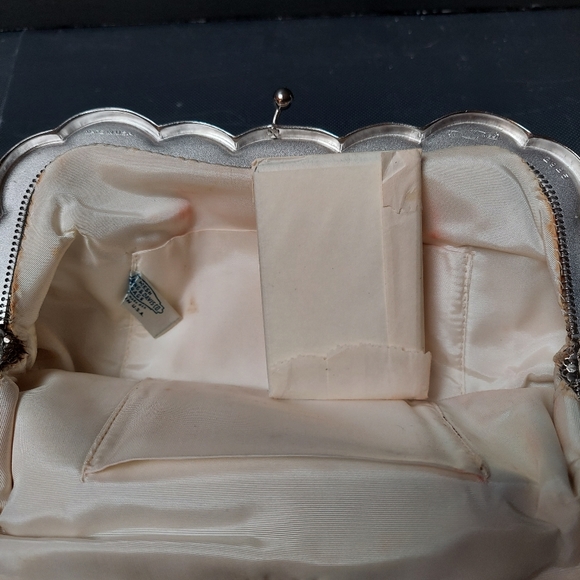 Whiting & Davis Mesh silver bridal clutch bag - Picture 4 of 7